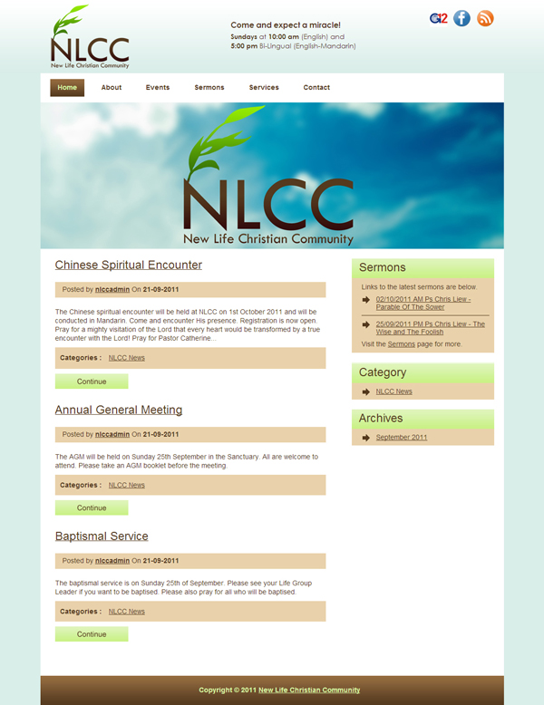 NLCC Old Website Design