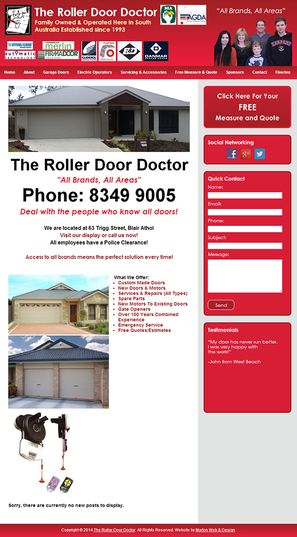 The Roller Door Doctor Website