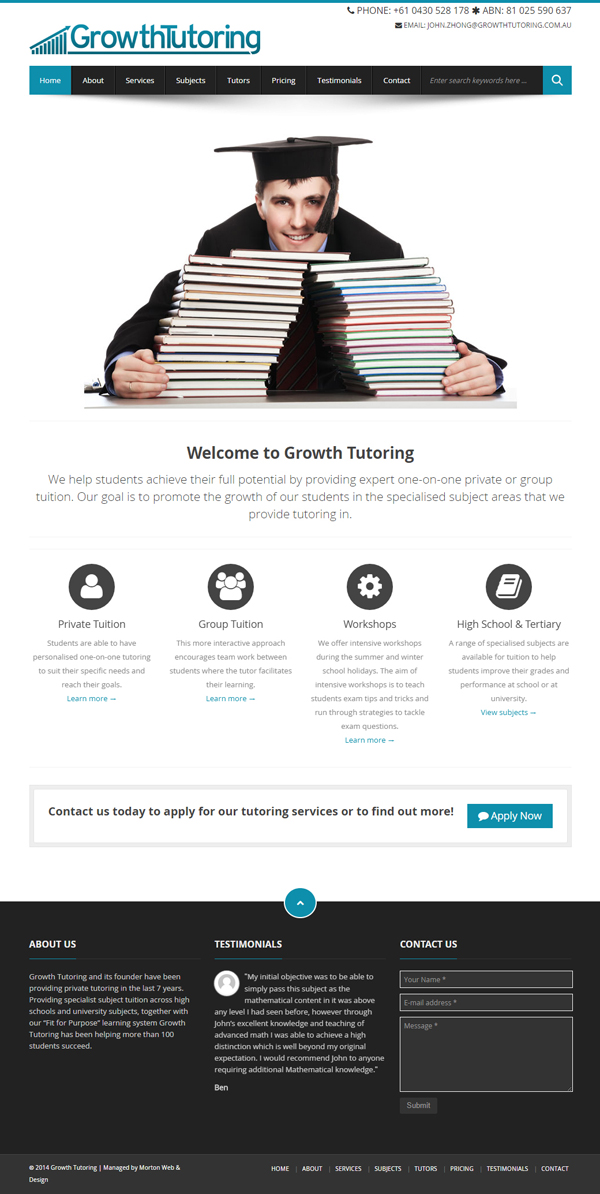 Growth Tutoring Website
